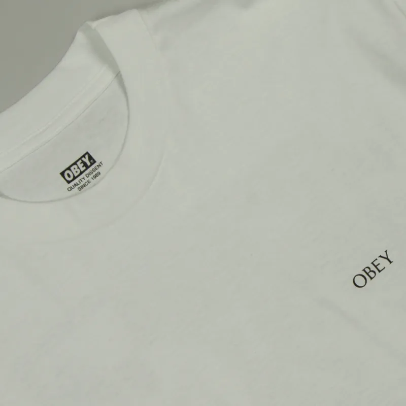 OBEY Torn Icon Face T-Shirt - White-1